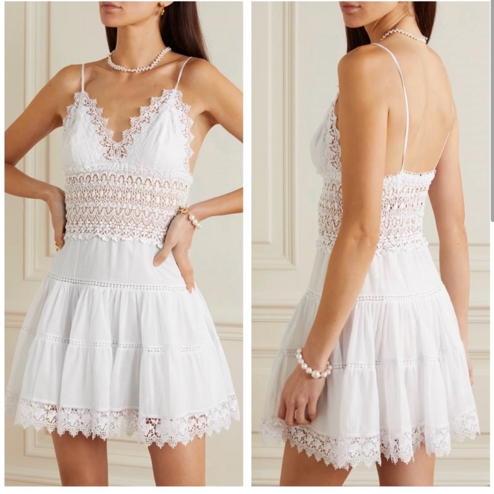 Charo Ruiz Ibiza White Bonnie Mini Dress Sz L, XL